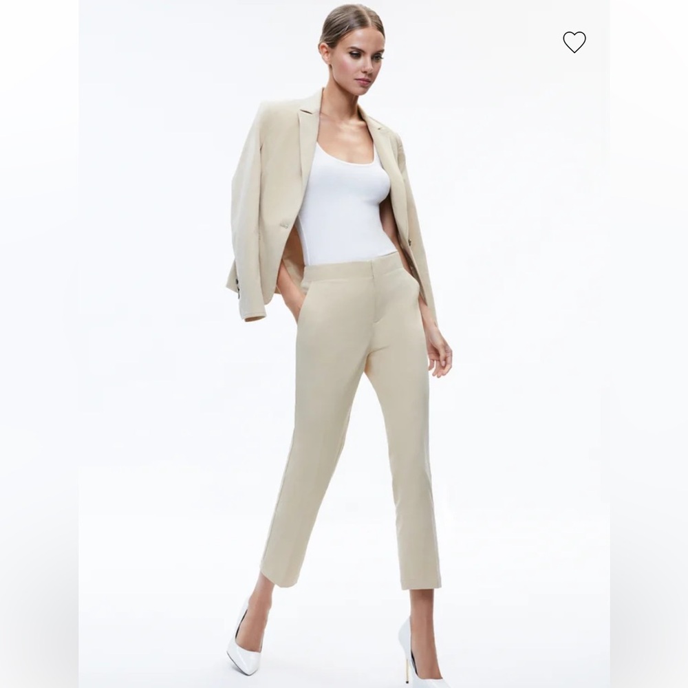 Alice and Olivia  
MACEY CHINO FITTED NOTCH COLLAR BLAZER AND CROPPED PANT SUIT